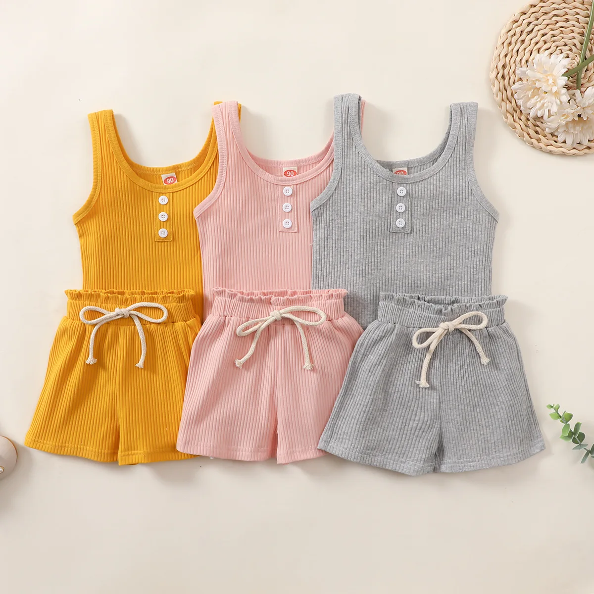 Children's Multi-color Soft Pit Strip Fabric Vest + Casual Shorts Two-Piece Suit Children's Boutique Clothing Baby Outfit
Children's Multi-color Soft Pit Strip Fabric Vest + Casual Shorts Two-Piece Suit Children's Boutique Clothing Baby Outfit