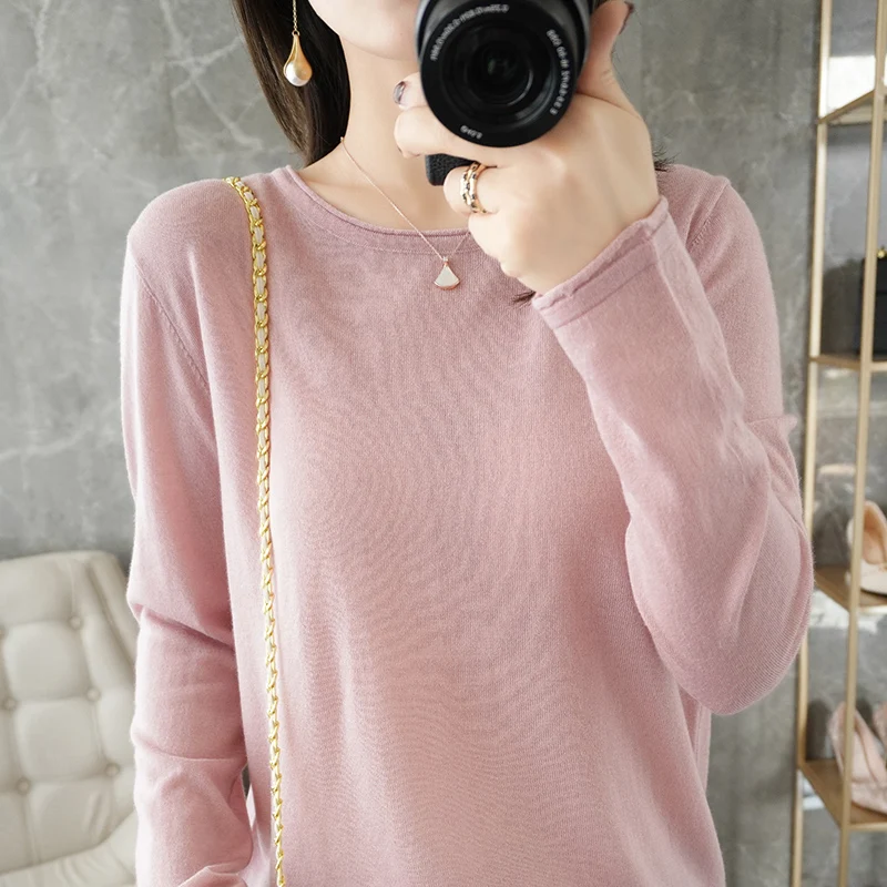 2021 Spring New Round Neck 100%Wool Sweater Women's Thin Casual Short Pullover Pure Color Wild Cashmere Knitted Bottoming Shirt
2021 Spring New Round Neck 100%Wool Sweater Women's Thin Casual Short Pullover Pure Color Wild Cashmere Knitted Bottoming Shirt