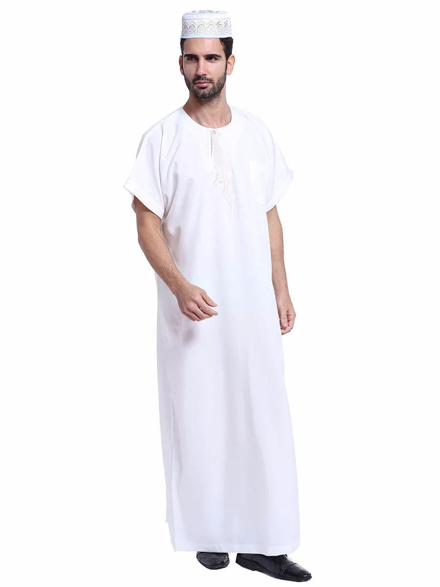 Muslim Short Sleeve Jubah Thobe Dress Kaftan Men Abaya Dubai Saudi Arabia Robes Islamic Clothing Ramadan Man Worship Service
Muslim Short Sleeve Jubah Thobe Dress Kaftan Men Abaya Dubai Saudi Arabia Robes Islamic Clothing Ramadan Man Worship Service