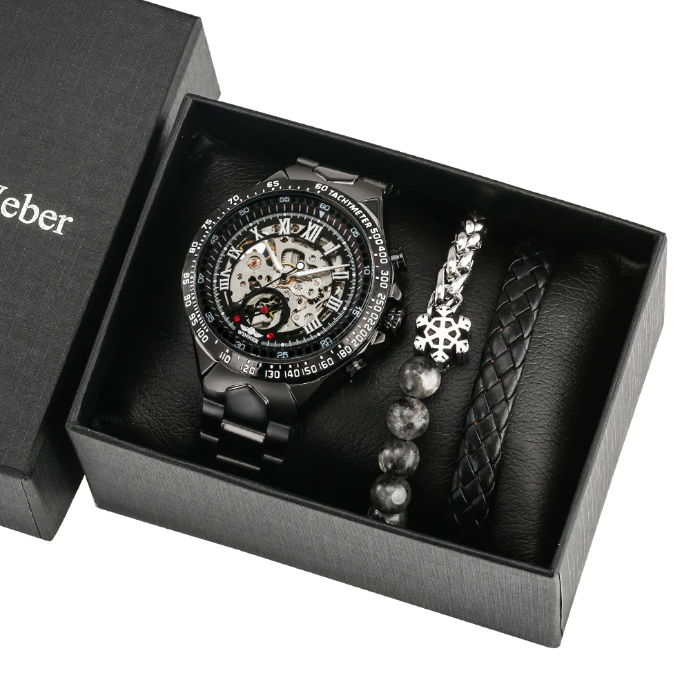 Men's Mechanical Watch Bracelet Gift Set Stainless Steel Watches Gift for Men Casual Business Luxury Wristwatch Gift Box Package
Men's Mechanical Watch Bracelet Gift Set Stainless Steel Watches Gift for Men Casual Business Luxury Wristwatch Gift Box Package