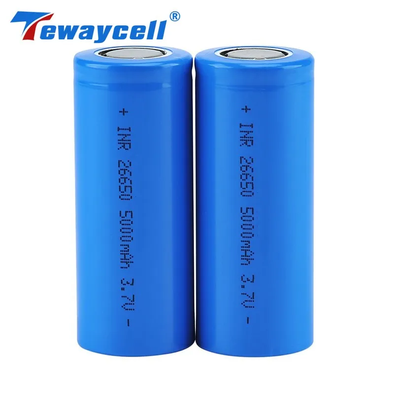 Tewaycell 2pcs/lot High Capacity 26650 5000mAh Li-ion For Flashlight 3.7v Rechargeable Battery
Tewaycell 2pcs/lot High Capacity 26650 5000mAh Li-ion For Flashlight 3.7v Rechargeable Battery