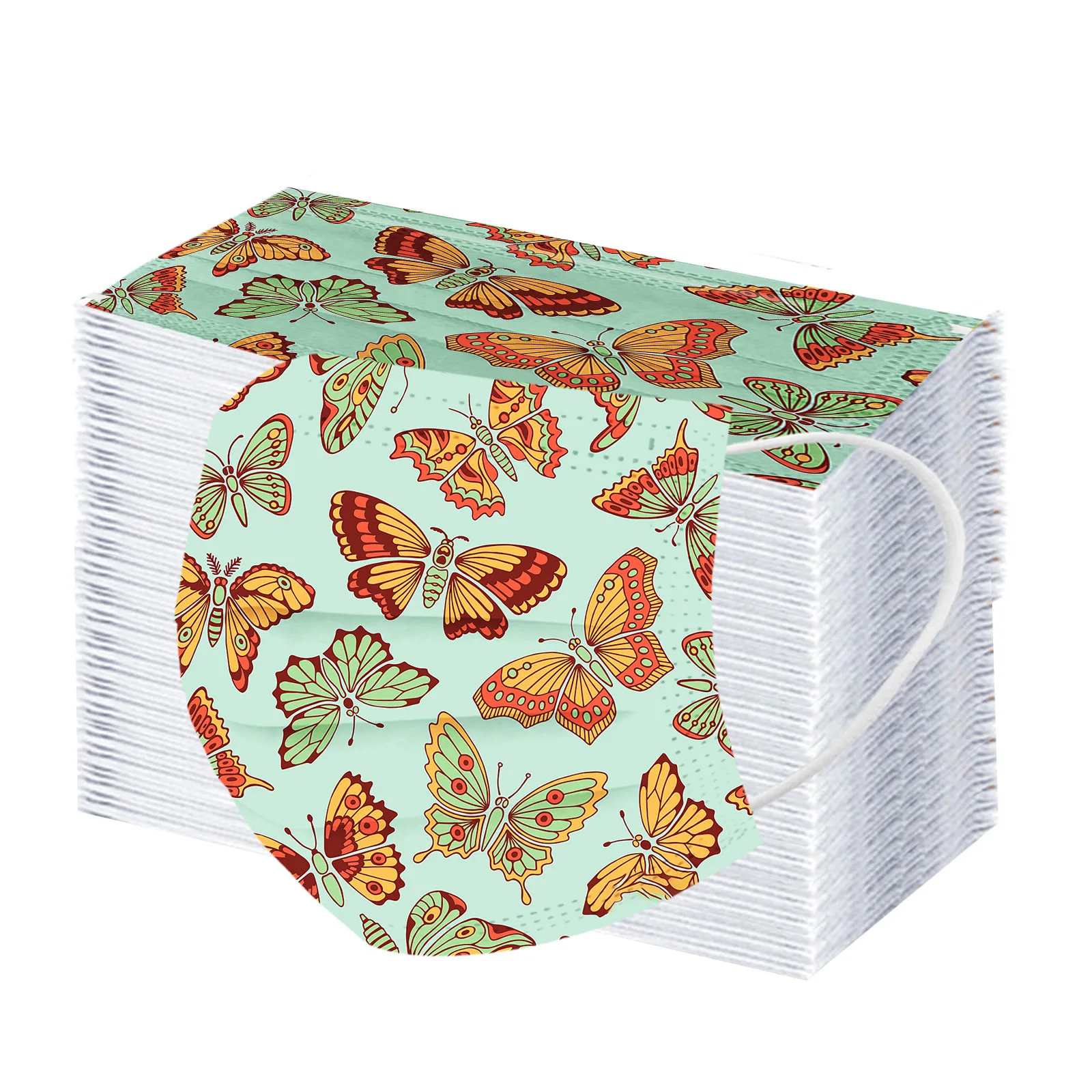 100PCs Face Masks Adults Disposable 3Ply Fashion Butterfly Print Face Cover Non-Woven Mask Ear Loop Mouth Cover Mascarar
100PCs Face Masks Adults Disposable 3Ply Fashion Butterfly Print Face Cover Non-Woven Mask Ear Loop Mouth Cover Mascarar