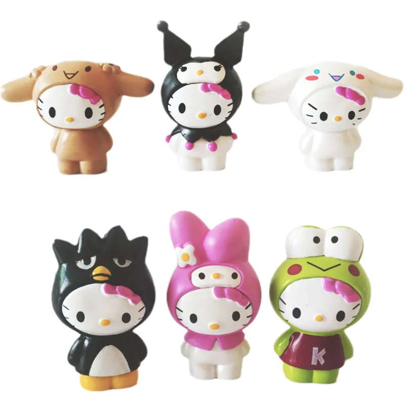 6 шт./компл. My Melody Hello Kittys Kuromi Sanrio фигурка кавайная аниме мультяшная милая кукла модель игрушки для девочек детские игрушки подарок
6 шт./компл. My Melody Hello Kittys Kuromi Sanrio фигурка кавайная аниме мультяшная милая кукла модель игрушки для девочек детские игрушки подарок