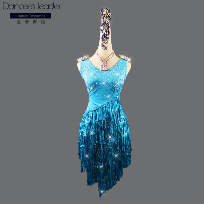 New Latin dance performances with sequins and diamonds, ladies sexy dresses, summer high-end professional competition clothing
New Latin dance performances with sequins and diamonds, ladies sexy dresses, summer high-end professional competition clothing