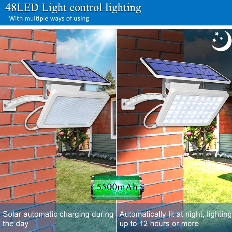 800lm Solar Lamp 48 leds Solar Light For Outdoor Garden Wall Yard LED Security Lighting With Adustable Lighting Angle
800lm Solar Lamp 48 leds Solar Light For Outdoor Garden Wall Yard LED Security Lighting With Adustable Lighting Angle