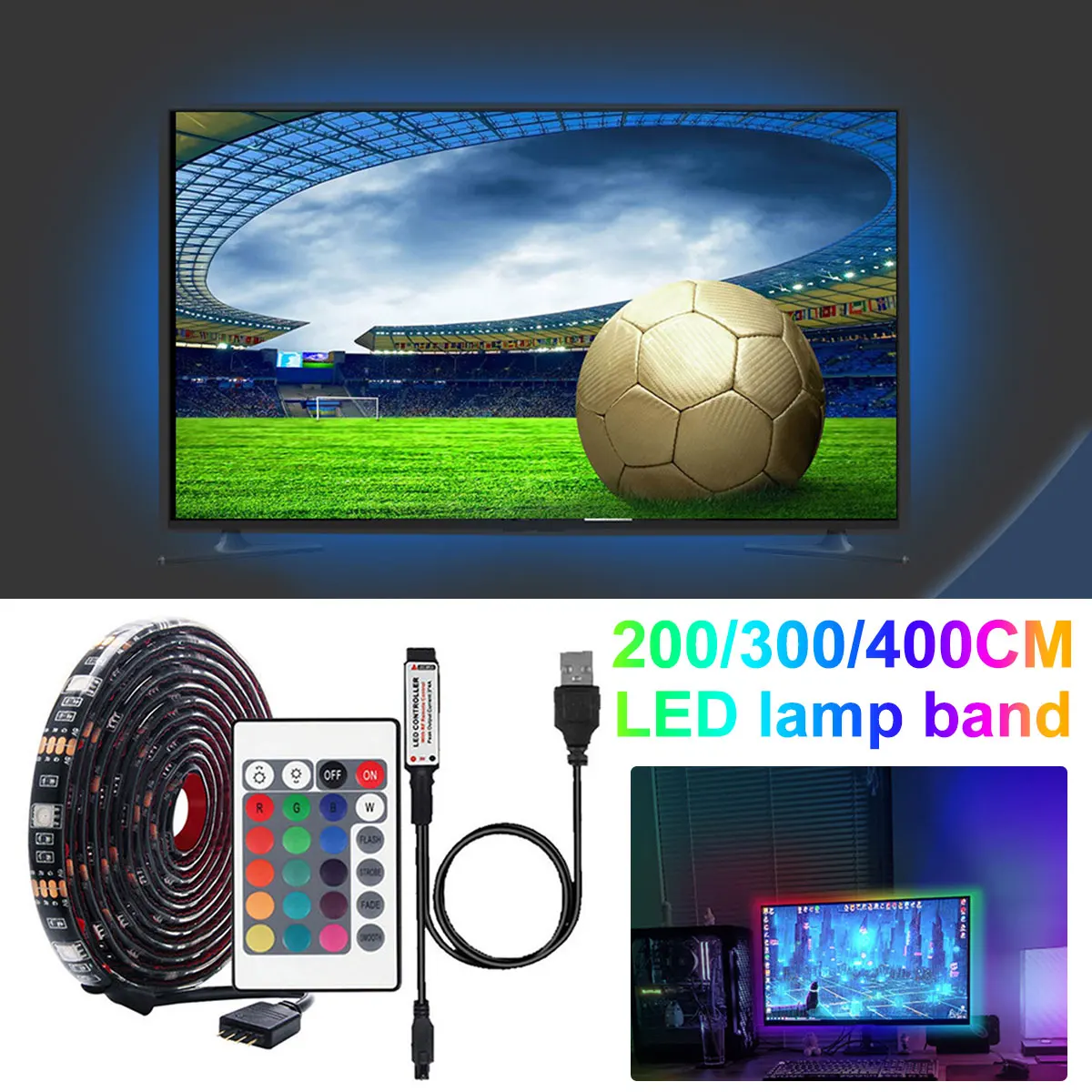LED Strip Lights USB RGB Color Changing LED Light Strips TV Background Atmosphere Light Bedroom Living Room Backlight Decoration
LED Strip Lights USB RGB Color Changing LED Light Strips TV Background Atmosphere Light Bedroom Living Room Backlight Decoration