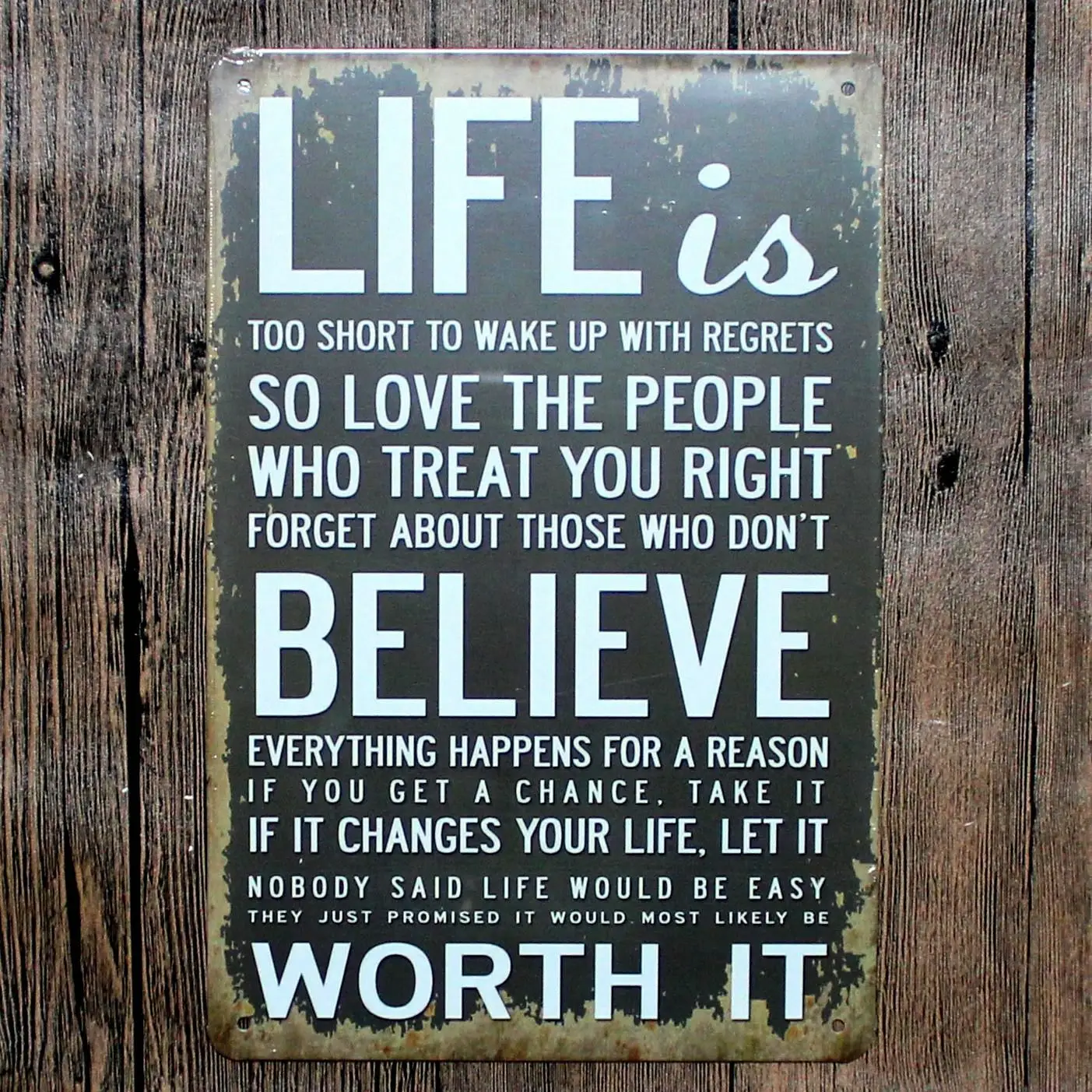 Metal Tin Sign life is believe worth it Bar Pub Home Vintage Retro Poster Cafe 8x12 inch 
Metal Tin Sign life is believe worth it Bar Pub Home Vintage Retro Poster Cafe 8x12 inch