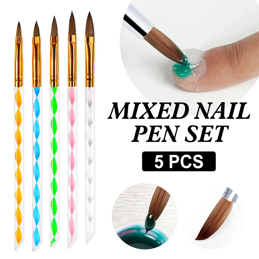 5pcs Professional Nail Art Brushes Set Nail Gel Polish Painting Aluminum Handle Nylon Hair Drawing Brush DIY Nail Tool
5pcs Professional Nail Art Brushes Set Nail Gel Polish Painting Aluminum Handle Nylon Hair Drawing Brush DIY Nail Tool