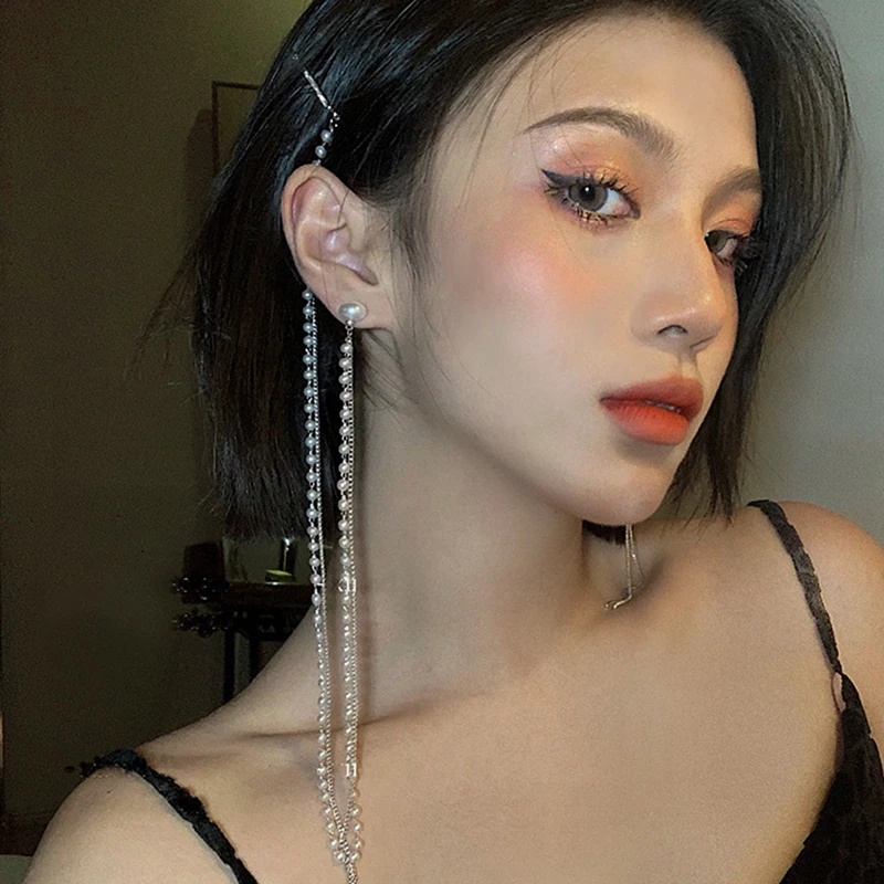 Korean Crystal-studded Pearl Tassel Earrings for Women Female Hairpin One-piece Dangel Earrings Jewelry
Korean Crystal-studded Pearl Tassel Earrings for Women Female Hairpin One-piece Dangel Earrings Jewelry