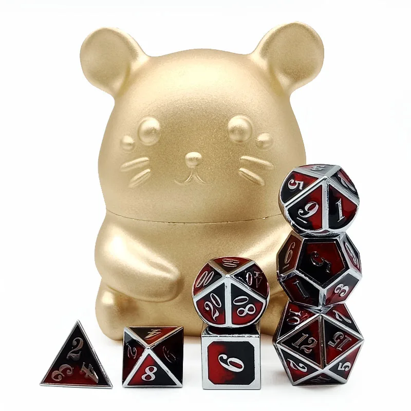 New zinc alloy metal dice black and red two-color series metal multi-faced dice set DND role-playing RPG board game
New zinc alloy metal dice black and red two-color series metal multi-faced dice set DND role-playing RPG board game