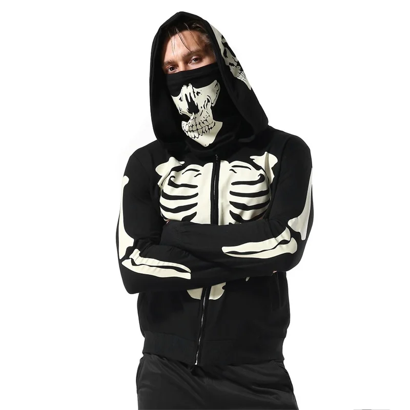 Men's Zip Through Hoodie with Snood Fashion Sweatshirts with Skull & Skeleton Printing Street Style Pullover AW21 New Male Hoody
Men's Zip Through Hoodie with Snood Fashion Sweatshirts with Skull & Skeleton Printing Street Style Pullover AW21 New Male Hoody