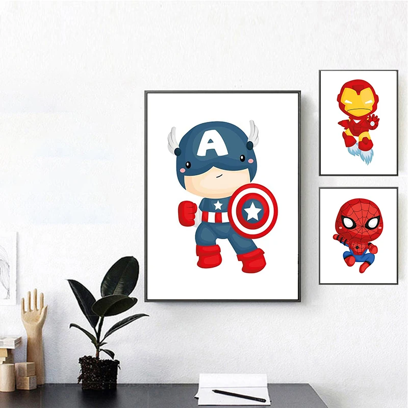 Картина на холсте Disney, Детская стена с супергероями Marvel, картины из мультфильмов для украшения дома 
Картина на холсте Disney, Детская стена с супергероями Marvel, картины из мультфильмов для украшения дома