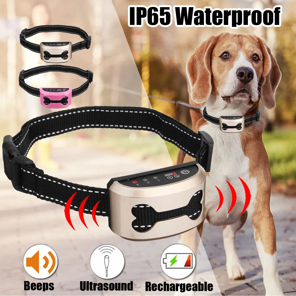 USB Rechargeable Anti Barking for Dogs Ultrasonic Dog Training Collar Vibration Anti Bark Device Bark Control Collar for Dogs
USB Rechargeable Anti Barking for Dogs Ultrasonic Dog Training Collar Vibration Anti Bark Device Bark Control Collar for Dogs