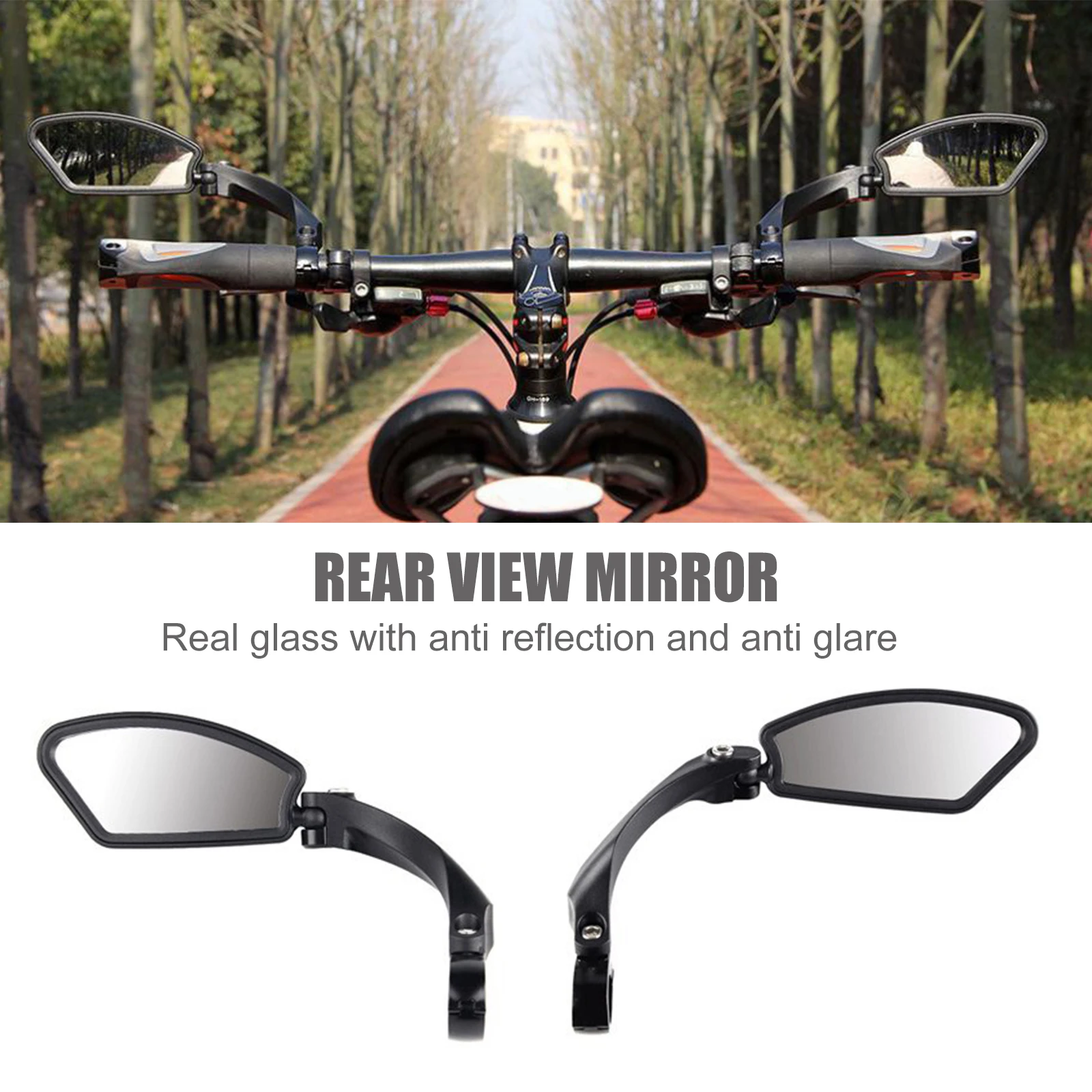Bicycle Rear View Mirror Right Left Mirror Rear View 360 Rotation Adjustable HD Anti-Shock Glass Lens Cycling Wide Range Back
Bicycle Rear View Mirror Right Left Mirror Rear View 360 Rotation Adjustable HD Anti-Shock Glass Lens Cycling Wide Range Back