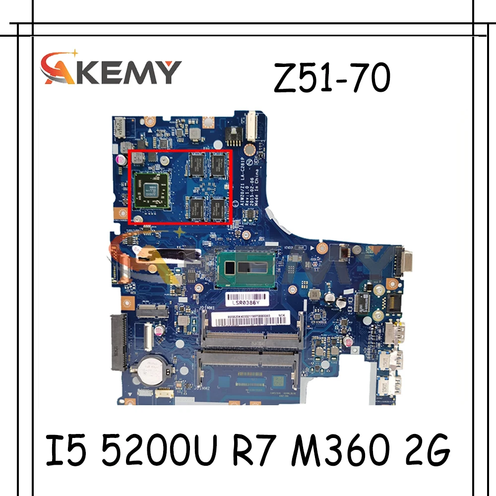 Akemy AIWZ0/Z1 LA-C281P материнская плата для ноутбука Lenovo Z51-70 Материнская плата ноутбука процессор I5 5200U R7 M360 2G DDR3 100% тесты работы
Akemy AIWZ0/Z1 LA-C281P материнская плата для ноутбука Lenovo Z51-70 Материнская плата ноутбука процессор I5 5200U R7 M360 2G DDR3 100% тесты работы