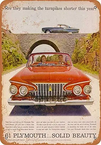Metal Sign - Vintage Look 1961 Plymouth Automobiles - 8 x 12 Inches Tin Sign
Metal Sign - Vintage Look 1961 Plymouth Automobiles - 8 x 12 Inches Tin Sign