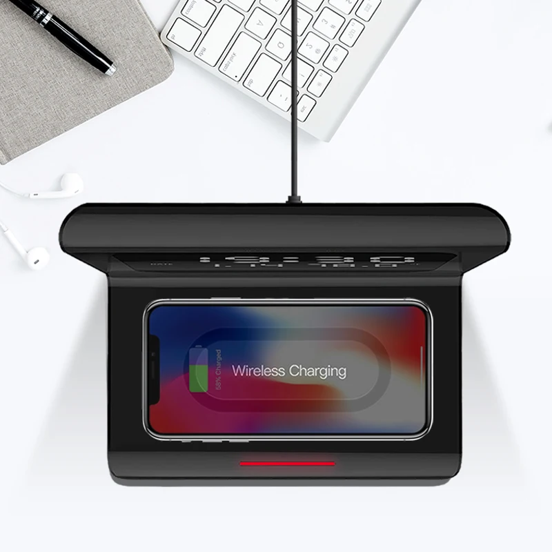10W Qi Wireless Charger Wireless Charging Pad Thermometer Calendar Clock Fast Charge cargador inalambrico for iphone for samsung
10W Qi Wireless Charger Wireless Charging Pad Thermometer Calendar Clock Fast Charge cargador inalambrico for iphone for samsung