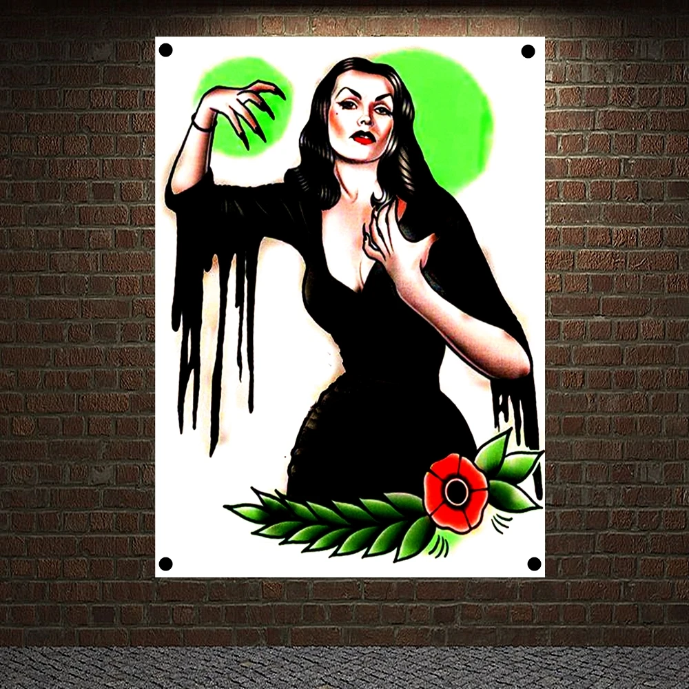 Tattoo Banner Retro Canvas Painting Wall Art Print Vintage movie Posters Home Decor Mural Hanging Flag 4 Gromments in Corners
Tattoo Banner Retro Canvas Painting Wall Art Print Vintage movie Posters Home Decor Mural Hanging Flag 4 Gromments in Corners