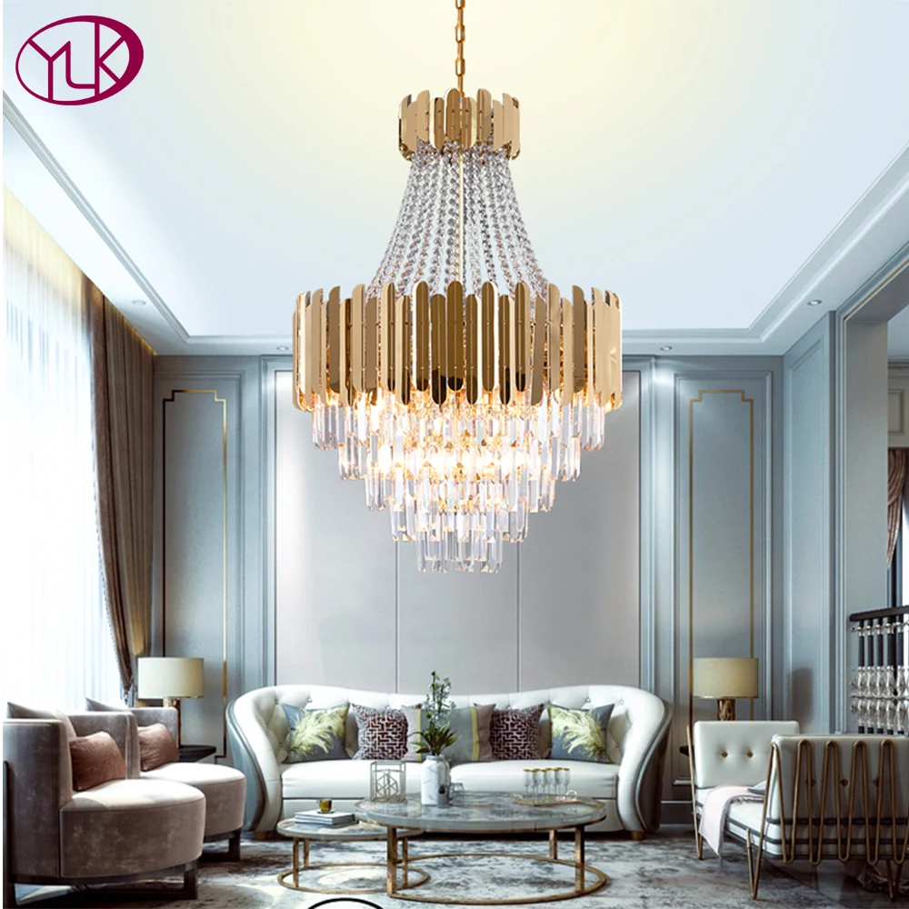 Youlaike Gold Modern Crystal Chandelier Living Dining Room LED Hanging Lighting Fixture Large Round Home Lustres De Cristal
Youlaike Gold Modern Crystal Chandelier Living Dining Room LED Hanging Lighting Fixture Large Round Home Lustres De Cristal
