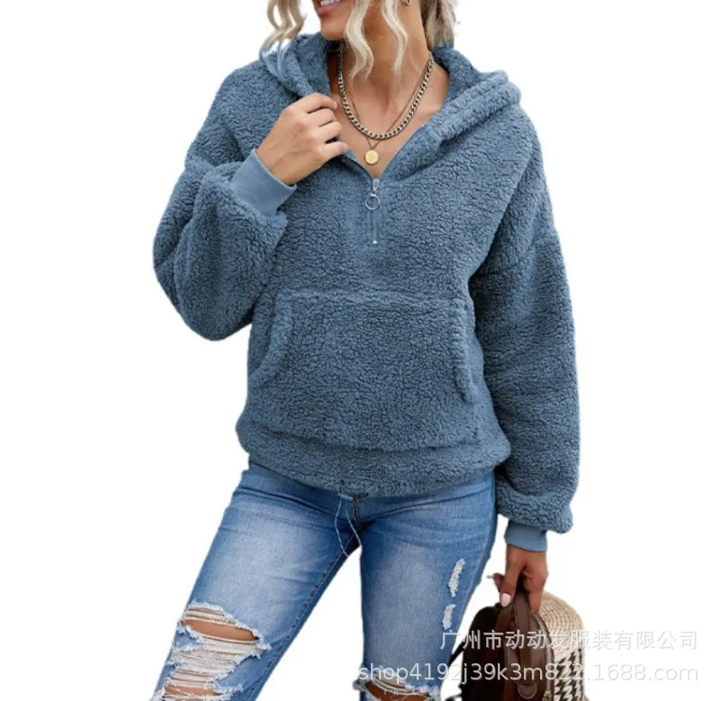 2021 autumn and winter plush sweater women new style zipper half open collar pocket long-sleeved thickened ladies sweater
2021 autumn and winter plush sweater women new style zipper half open collar pocket long-sleeved thickened ladies sweater