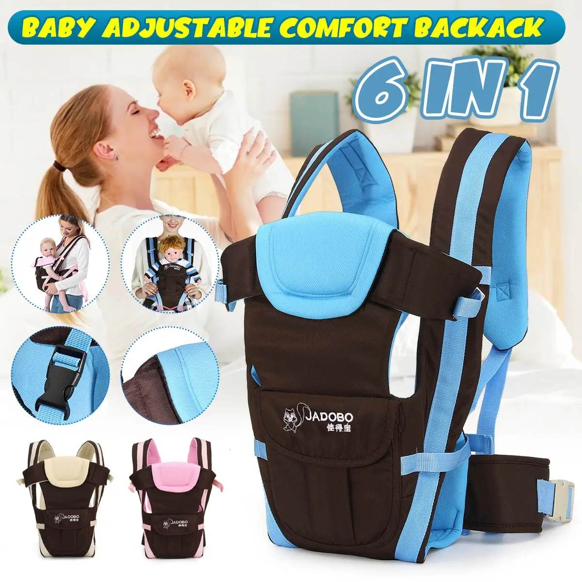 6 In 1 Ergonomic Baby Carrier Infant Baby Hipseat Carrier 2-24 Month Front Facing Ergonomic Kangaroo Baby Wrap Sling Breathable
6 In 1 Ergonomic Baby Carrier Infant Baby Hipseat Carrier 2-24 Month Front Facing Ergonomic Kangaroo Baby Wrap Sling Breathable