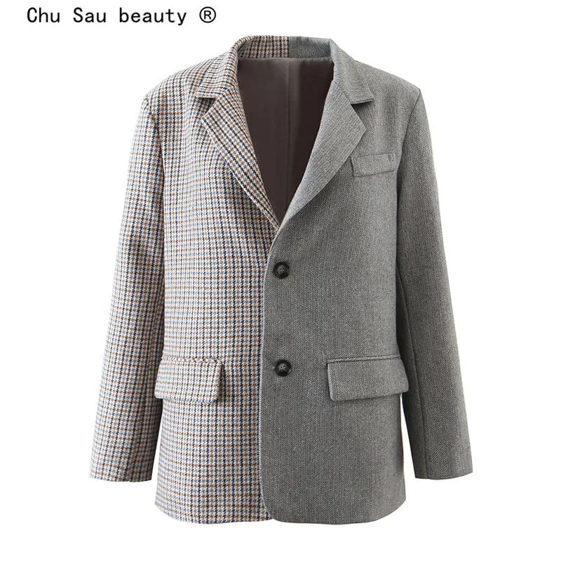 Vintage 2021 Woman Autumn Winter New Casual Loose Color Matching Woolen Blazer Suit Jacket Office Lady
Vintage 2021 Woman Autumn Winter New Casual Loose Color Matching Woolen Blazer Suit Jacket Office Lady