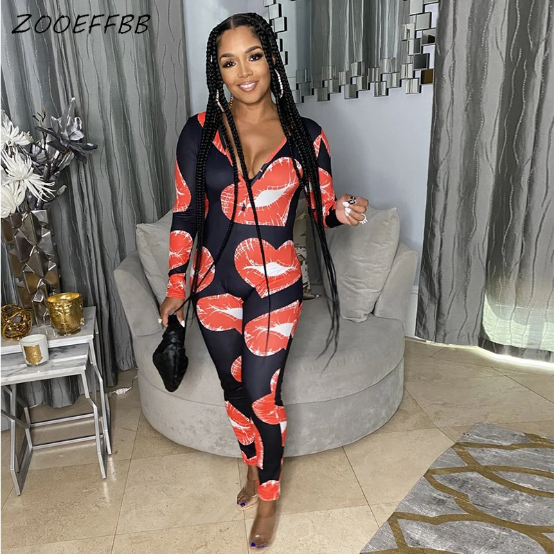 ZOOEFFBB Sexy V Neck Long Sleeve Lips Heart Print Low Cut Women Bodycon Jumpsuit Joggers Sport One Piece Romper Overall Playsuit
ZOOEFFBB Sexy V Neck Long Sleeve Lips Heart Print Low Cut Women Bodycon Jumpsuit Joggers Sport One Piece Romper Overall Playsuit