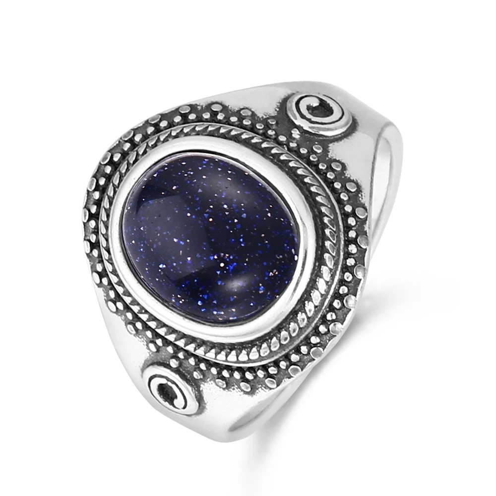 Женское и мужское Винтажное кольцо из стерлингового серебра 925 пробы с большим