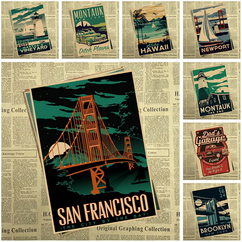 City Travel Poster Hand Painted Tourist Attractions Vintage Kraft Paper Pub Cafe Bedroom Home Decor Wall Sticker
City Travel Poster Hand Painted Tourist Attractions Vintage Kraft Paper Pub Cafe Bedroom Home Decor Wall Sticker