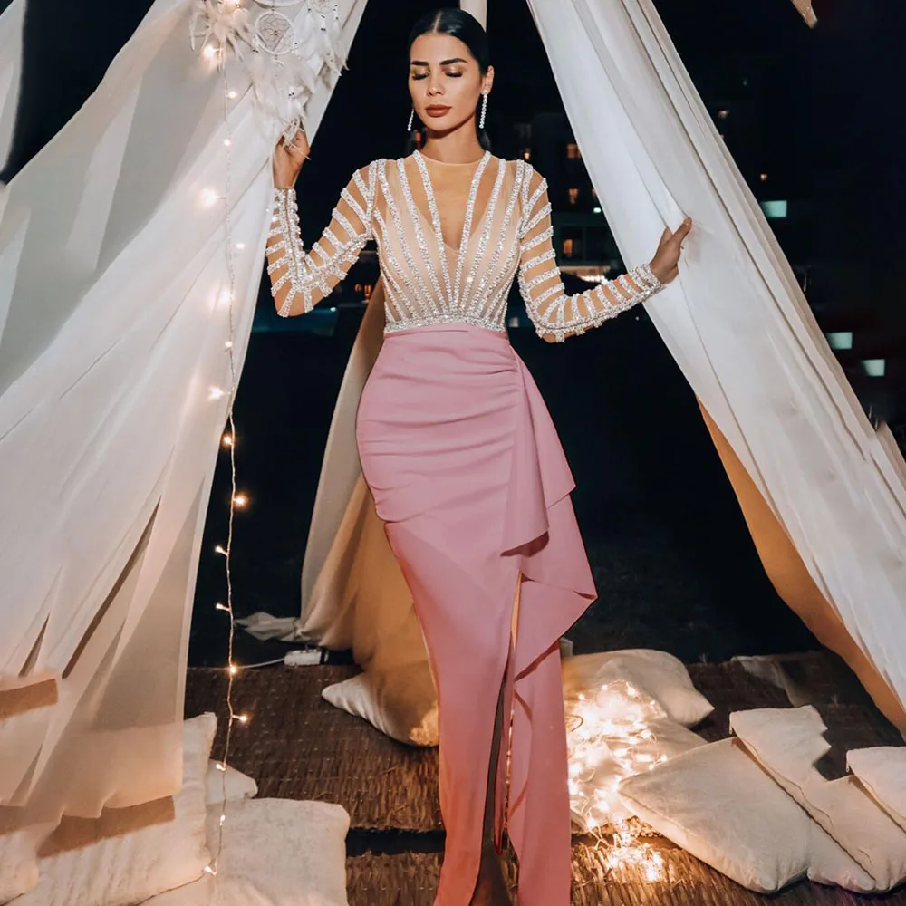 2021 Autumn Winter New Womens Dress Fashion Splicing Sexy Perspective Split Fork High Waist Long Sleeve Women Evening Dress
2021 Autumn Winter New Womens Dress Fashion Splicing Sexy Perspective Split Fork High Waist Long Sleeve Women Evening Dress