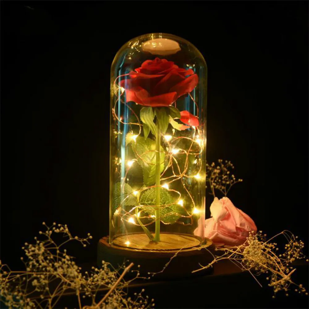 Led Light Enchanted Rose In Glass Dome Valentine's Day Gift Christmas Simulation Flower Creative Gift Box Ornament New Arrival
Led Light Enchanted Rose In Glass Dome Valentine's Day Gift Christmas Simulation Flower Creative Gift Box Ornament New Arrival