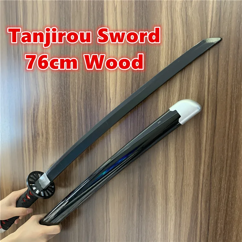 1:1 Kamado Tanjirou Black Sowrd 76 см убийца демонов косплей меч аниме Kimetsu no Yaiba ниндзя Нож