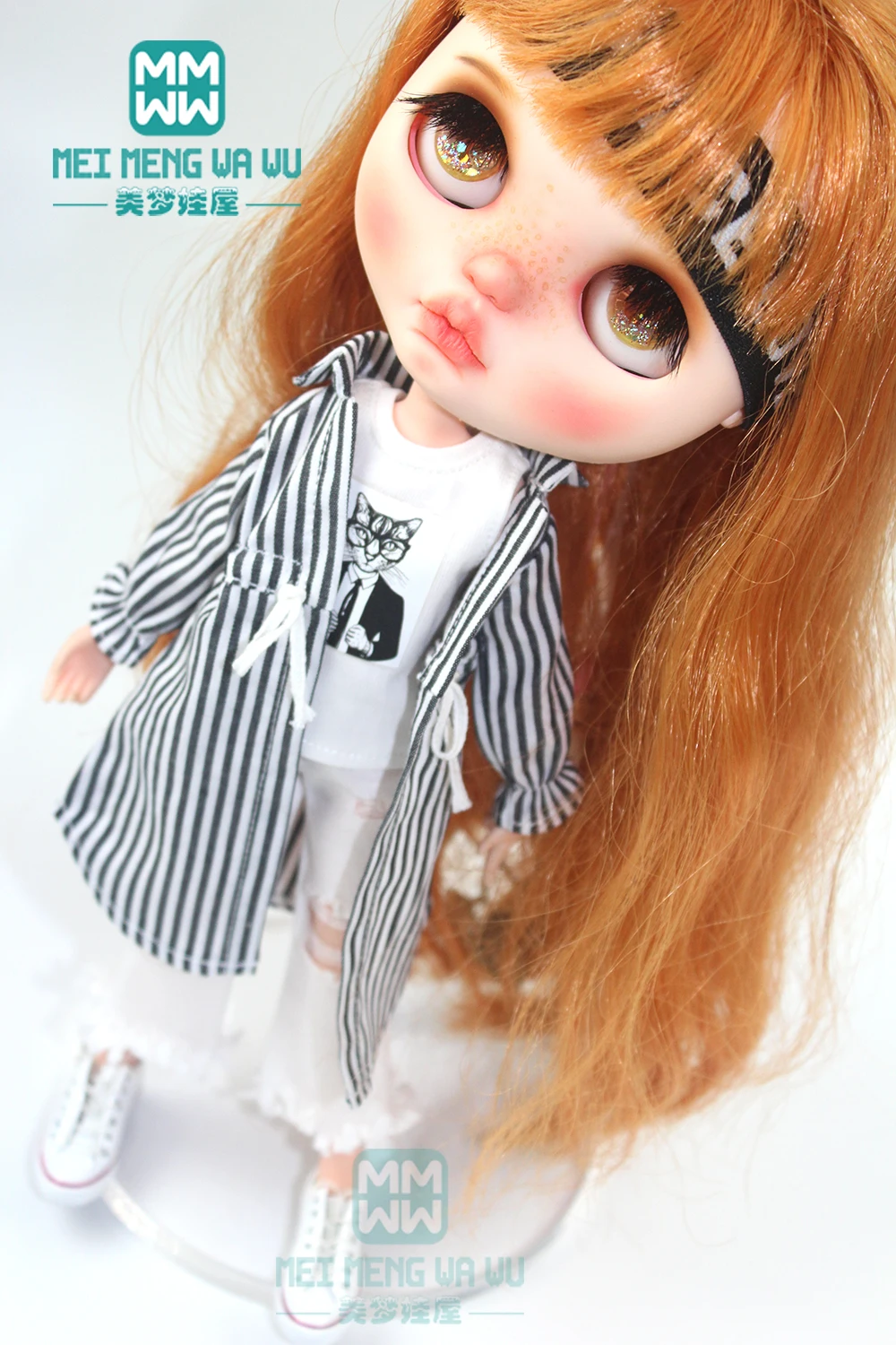 1 шт. одежда Blyth doll модная полосатая рубашка спортивные штаны жилет кроссовки для