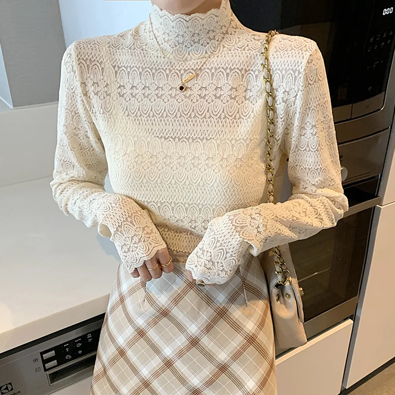 Creamy White Bodycon Lace Woman Tops 220 Autumn Winter Harajuku Kpop Korean Style Female Top
Creamy White Bodycon Lace Woman Tops 220 Autumn Winter Harajuku Kpop Korean Style Female Top