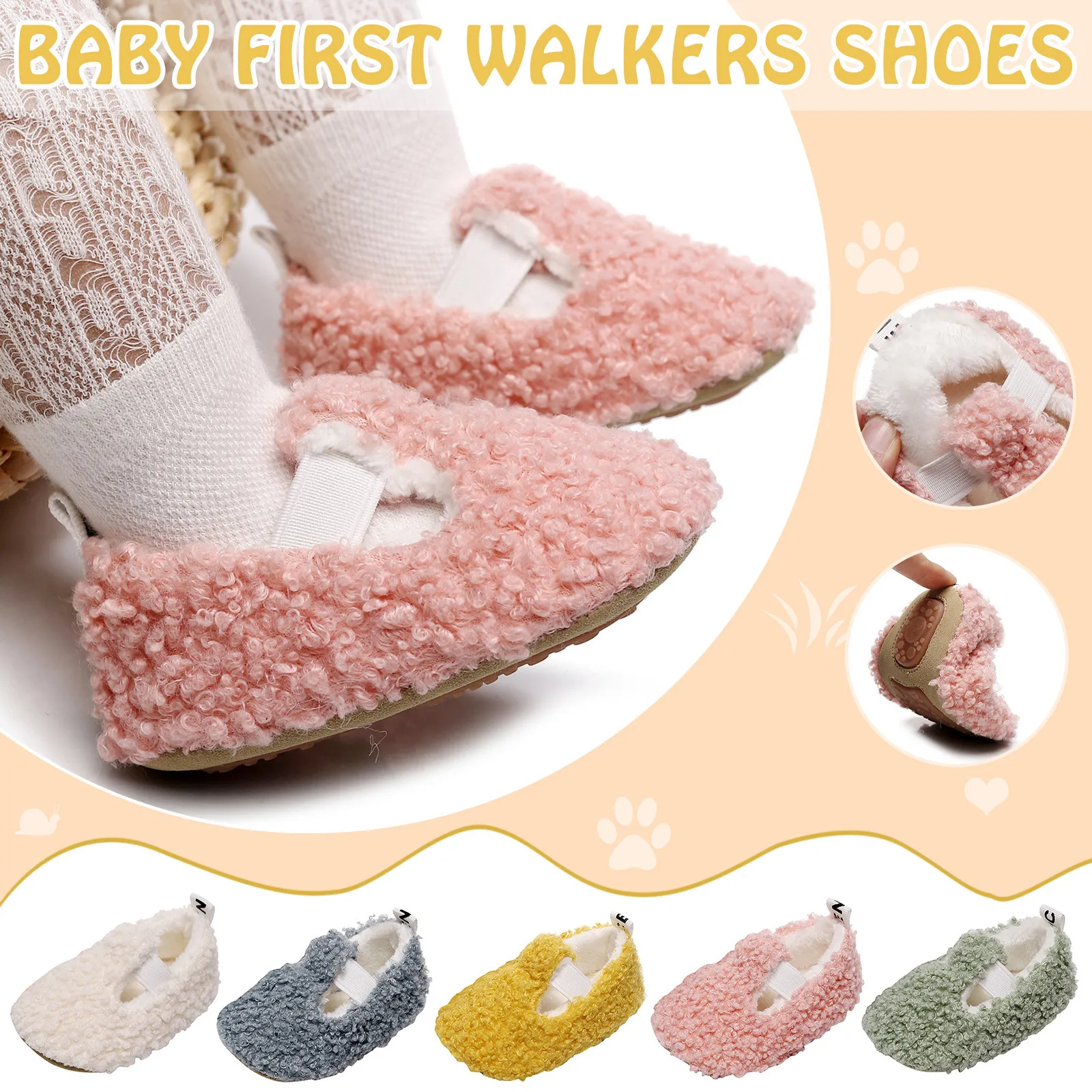 Newborn Infant Baby Crawling Shoes For Boys Girls Lamb Slippers Prewalker Trainers Plush Cotton Winter First Walkers Shoes
Newborn Infant Baby Crawling Shoes For Boys Girls Lamb Slippers Prewalker Trainers Plush Cotton Winter First Walkers Shoes