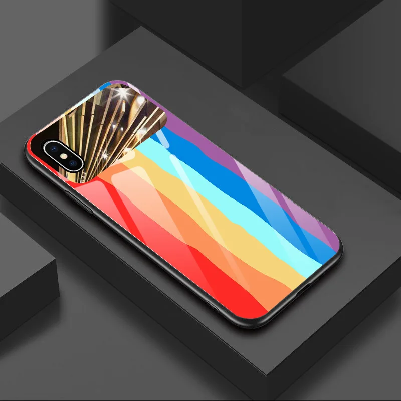 Luxury cute oval rainbow tempered glass phone case for iPhone 12 11 Pro Max XSmax XR X SE 8 7 6 Plus Mirror Silicone Case
Luxury cute oval rainbow tempered glass phone case for iPhone 12 11 Pro Max XSmax XR X SE 8 7 6 Plus Mirror Silicone Case