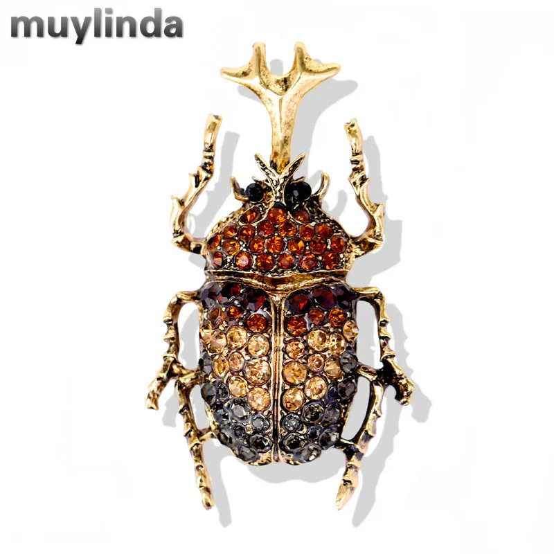 Muylinda Beetles Винтажная брошь со Стразы Броши с насекомыми и сумка шарфом клипов |