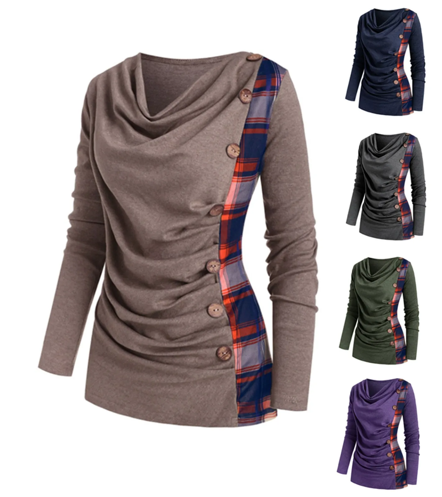 Plus Size Fashion Turtleneck Tunic Blouse Casual Winter Ladies Plaid Bottom Tops Female Women Long Sleeve Shirt Blusas Pullover
Plus Size Fashion Turtleneck Tunic Blouse Casual Winter Ladies Plaid Bottom Tops Female Women Long Sleeve Shirt Blusas Pullover