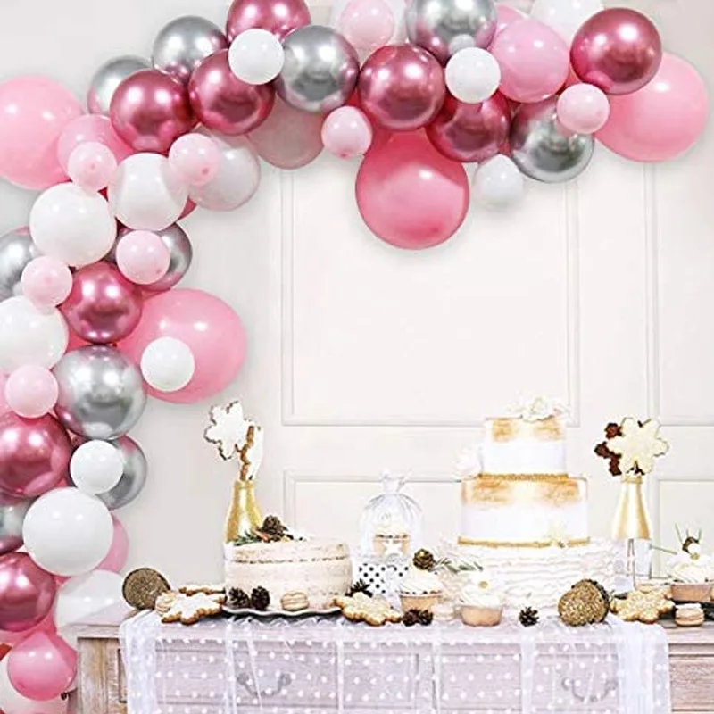 110 pcs Balloon Garland Arch Kit Pink White Metallic Balloon for Bridal Shower,Wedding Decors, Baby Shower Party Decoration
110 pcs Balloon Garland Arch Kit Pink White Metallic Balloon for Bridal Shower,Wedding Decors, Baby Shower Party Decoration