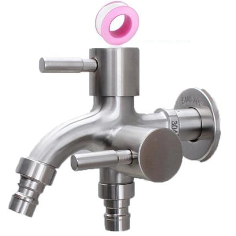 G1/2 304 Stainless Steel Double Tap Seal Tape Multifunctional Two Way Tap 2*handles For Bathroom Kitchen Faucets
G1/2 304 Stainless Steel Double Tap Seal Tape Multifunctional Two Way Tap 2*handles For Bathroom Kitchen Faucets