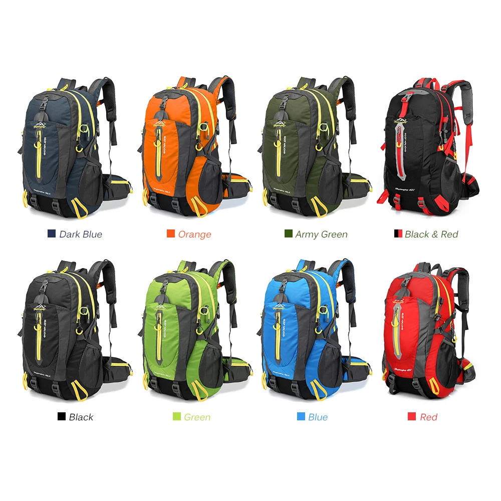 

40L Climbing Backpack Rucksack Water Resistant Travel Backpack Camp Hike Laptop Daypack Trekking Climb Back Bags For Men Women