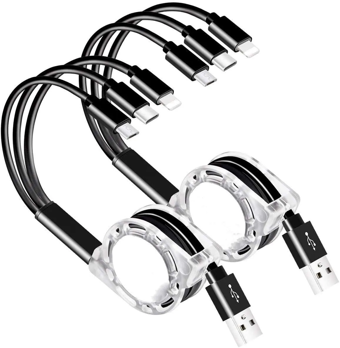 Multi USB Retractable Charging Cable, 2Pack 1m 3 in 1 USB Fast Charger Cable Cord with iP/Micro USB/Type-C Port
Multi USB Retractable Charging Cable, 2Pack 1m 3 in 1 USB Fast Charger Cable Cord with iP/Micro USB/Type-C Port