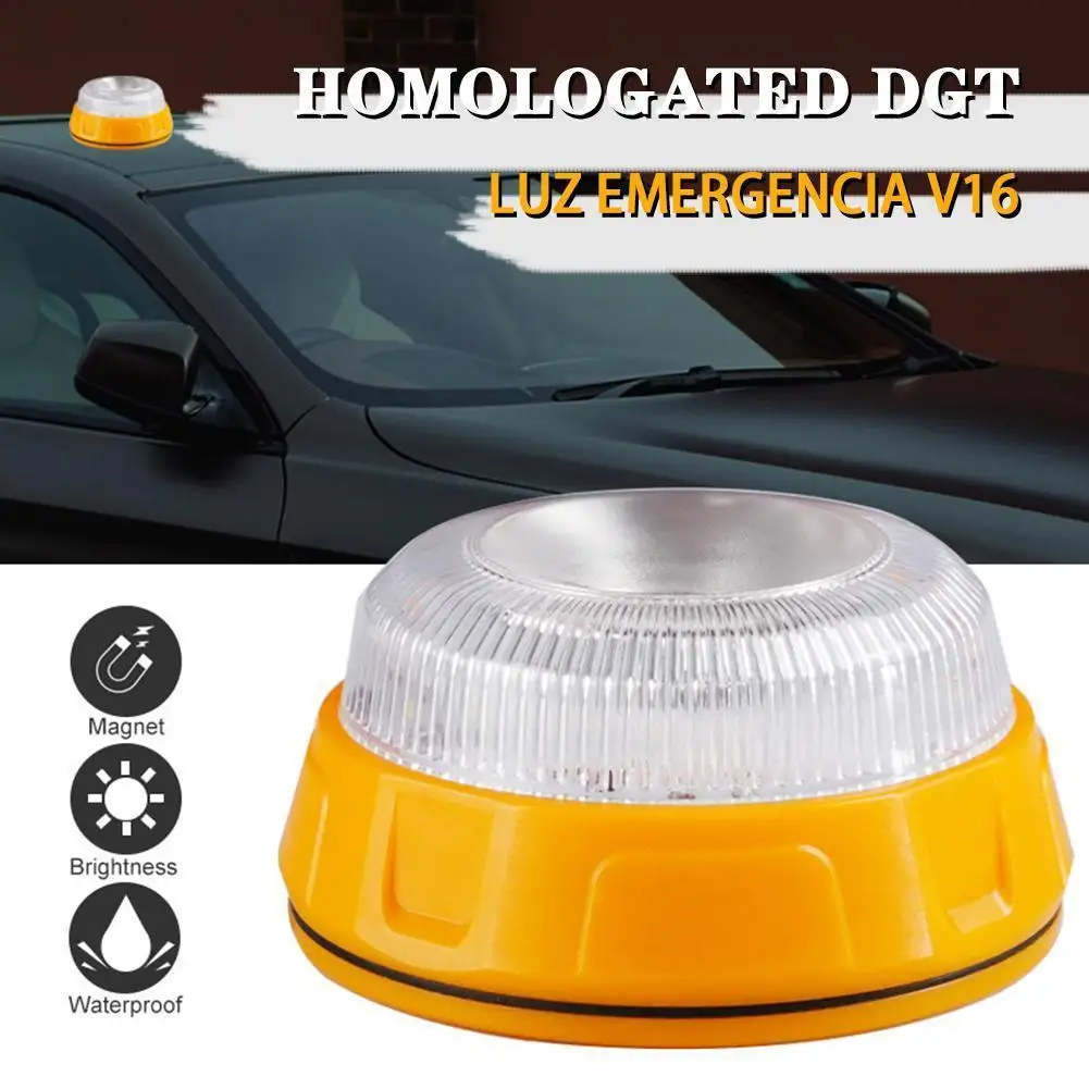 

Автомобильный аварийный фонарь V16, одобрен Dgt, дорожные фонарики, магнитный маячок, аварийный фонарь, предупресветильник фонарь безопасност...