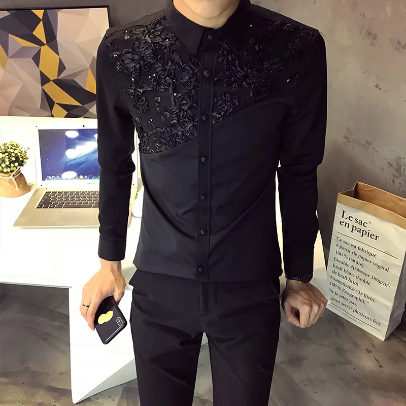 Men Long-sleeved Shirts White Black Slim Fit Mens Business Casual Shirt Size S-XXXL Fashion Stitching Shirt Male
Men Long-sleeved Shirts White Black Slim Fit Mens Business Casual Shirt Size S-XXXL Fashion Stitching Shirt Male