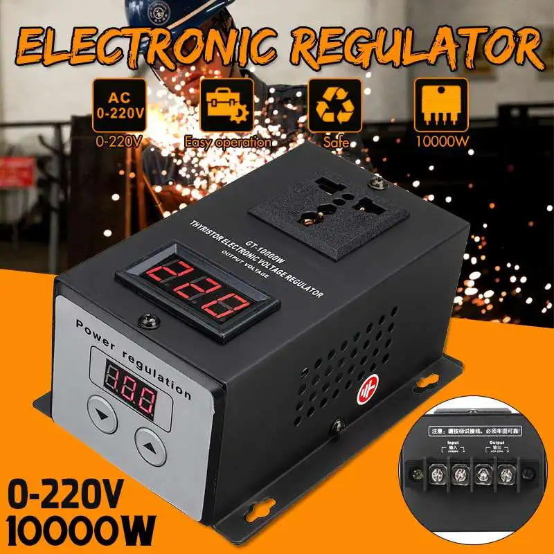 10000W High Power Silicon SCR Electronics Voltage Regulator Temperature Machinery Electric Variable Speed Controller 0V-220V
10000W High Power Silicon SCR Electronics Voltage Regulator Temperature Machinery Electric Variable Speed Controller 0V-220V