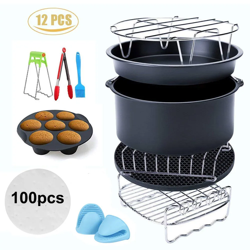 Air Fryer Accessories 7 Inch Fit for Airfryer 3.2QT - 5.8QT Baking Basket Pizza Plate Grill Pot Kitchen Cooking Tool for Party
Air Fryer Accessories 7 Inch Fit for Airfryer 3.2QT - 5.8QT Baking Basket Pizza Plate Grill Pot Kitchen Cooking Tool for Party