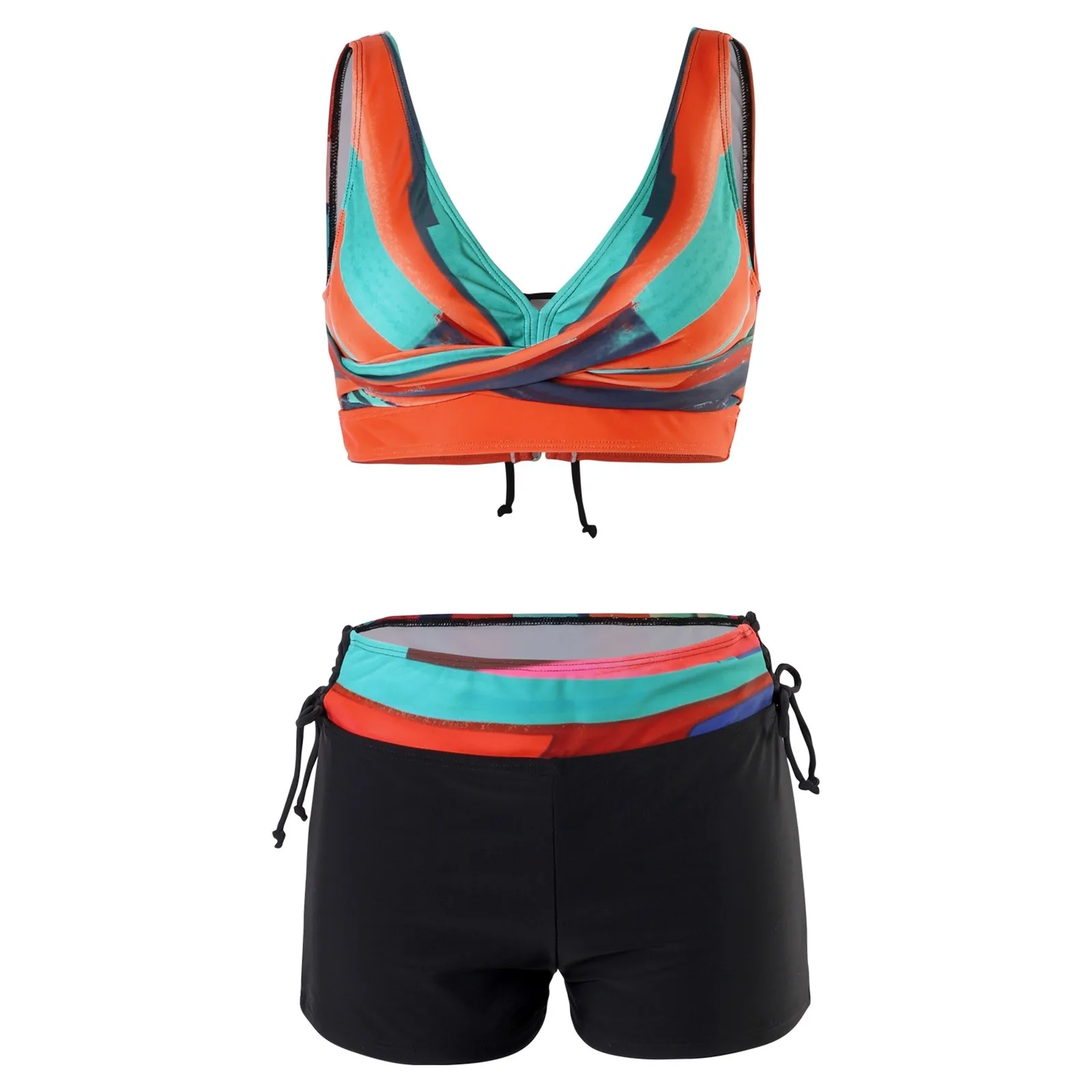 Women Plus Size Bikini Print Strappy Back Tankini Set Two Piece Swimsuits Swimdress Thicker Breathable Sponge Bra Pad 2021
Women Plus Size Bikini Print Strappy Back Tankini Set Two Piece Swimsuits Swimdress Thicker Breathable Sponge Bra Pad 2021