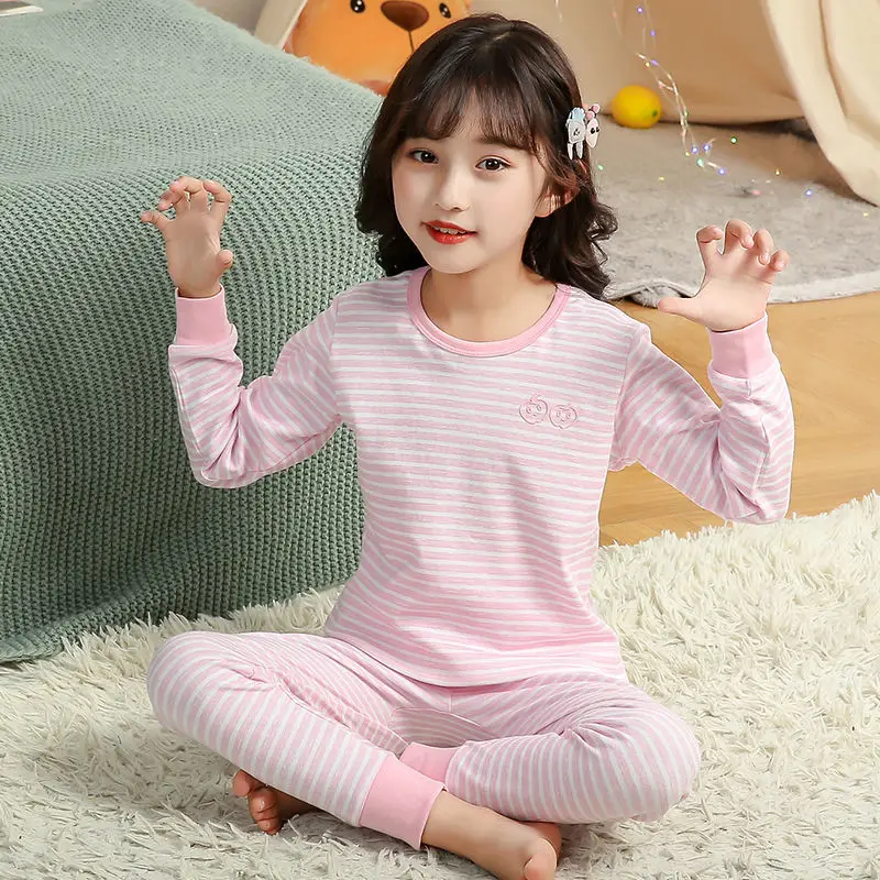 Striped Girls Nightwear Pajama Set 2pcs Night Clothing Sets for Children Cotton Sleepwear Toddler Boys Pajamas Kids Teens Pyjama
Striped Girls Nightwear Pajama Set 2pcs Night Clothing Sets for Children Cotton Sleepwear Toddler Boys Pajamas Kids Teens Pyjama