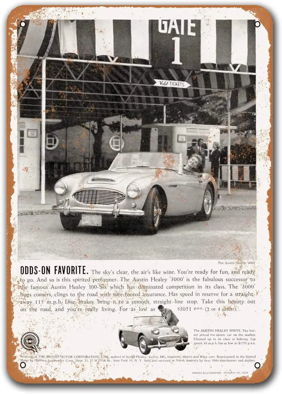 Остин Healey 1959, автомобильный паб, винтажные автомобильные оловянные знаки, металлический постер для бара, Настенный декор, кофе, клуба, ресто...
Остин Healey 1959, автомобильный паб, винтажные автомобильные оловянные знаки, металлический постер для бара, Настенный декор, кофе, клуба, ресто...