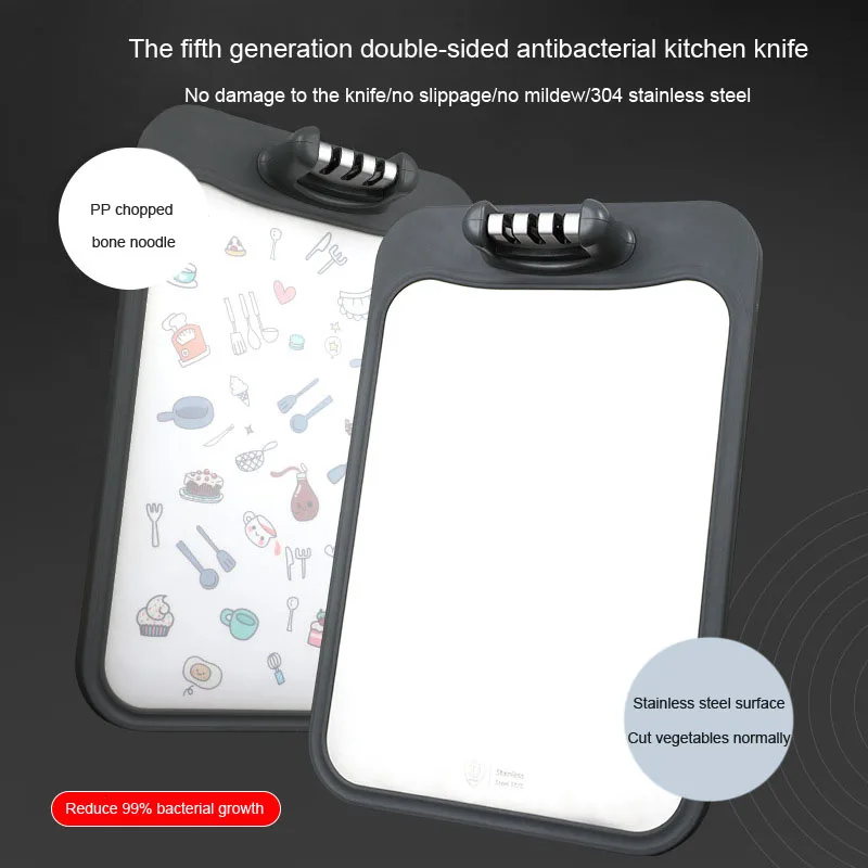 304 Stainless Steel Chopping Board Dual-Purpose Double-Sided Thickened Fruit Cut Plastic Classification
304 Stainless Steel Chopping Board Dual-Purpose Double-Sided Thickened Fruit Cut Plastic Classification